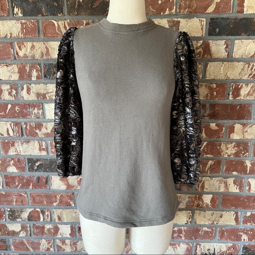 Anthropologie Amandi Baroque Puff Sleeve Sweatshirt